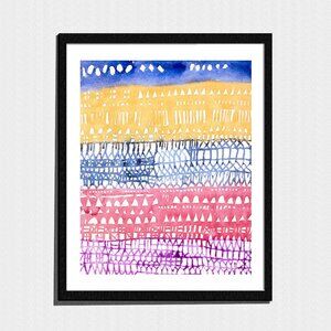 Art Print, Multicolor Geometric Abstract Painting